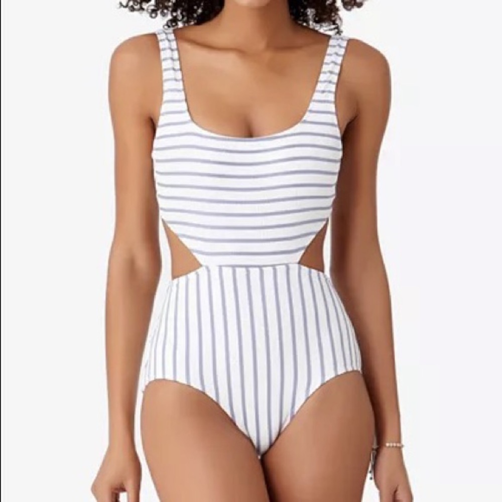 Anne Cole Beach Bunny Striped Cutout One-Piece